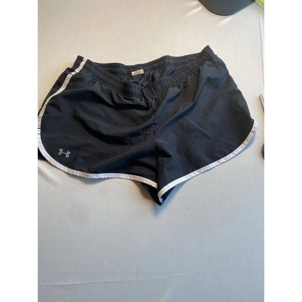 Under Armour Womens Fly By Running Shorts Size Medium M Black White Trim 2015